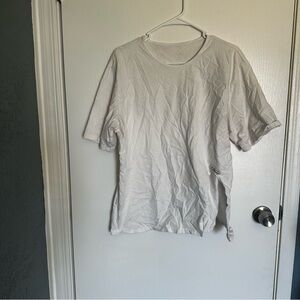 White T-Shirt With Slit